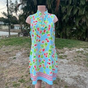 Floral Sleeveless Dress - Blue and Green